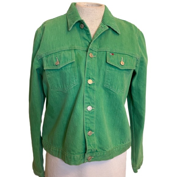 Tommy Hilfiger Jackets & Blazers - Tommy Hilfiger Green Denim Jean Jacket Size Large